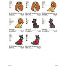 Package 4 Lady and the Tramp 02 Embroidery Designs